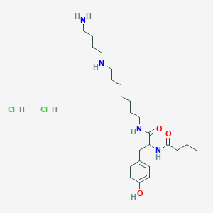molecular formula C24H44Cl2N4O3 B12289373 N-[1-({7-[(4-Aminobutyl)amino]heptyl}carbamoyl)-2-(4-hydroxyphenyl)ethyl]butanamide dihydrochloride 