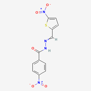 molecular formula C12H8N4O5S B1228939 4-Nitrobenzoic acid [(5-nitro-2-thiopheneyl)methylene]hydrazide 