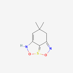molecular formula C8H10N2O2S B1228946 4,4-Dimethyl-1,7-dioxa-2,6-diaza-7a-thia-3H,5H-benzo(cd)pentalene CAS No. 37895-65-1