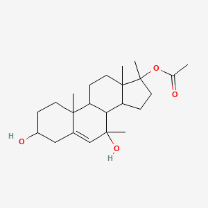 molecular formula C23H36O4 B12289509 (3beta,17beta)-7,17-Dimethylandrost-5-ene-3,7,17-triol17-Acetate 