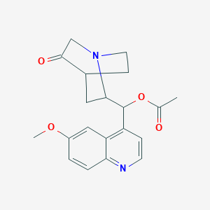 molecular formula C20H22N2O4 B12289586 [(6-Methoxyquinolin-4-yl)-(5-oxo-1-azabicyclo[2.2.2]octan-2-yl)methyl] acetate 