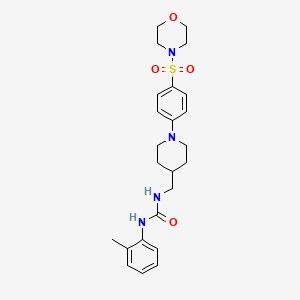 molecular formula C24H32N4O4S B1228966 1-(2-Methylphenyl)-3-[[1-[4-(4-morpholinylsulfonyl)phenyl]-4-piperidinyl]methyl]urea 