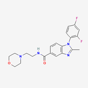 molecular formula C21H22F2N4O2 B1228967 1-(2,4-difluorophenyl)-2-methyl-N-[2-(4-morpholinyl)ethyl]-5-benzimidazolecarboxamide 