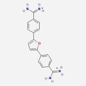 molecular formula C18H18N4O+2 B1228972 2,5-Bis(4-Guanylphenyl)furan 