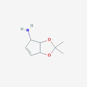 molecular formula C8H13NO2 B12289729 [3aR-(3aalpha,4alpha,6aalpha)]-3a,6a-Dihydro-2,2-dimethyl-4H-cyclopenta-1,3-dioxol-4-amine 