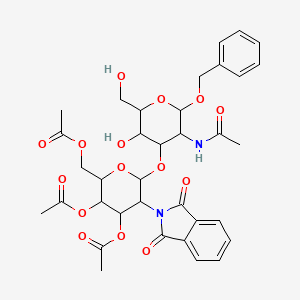 molecular formula C35H40N2O15 B12289792 Benzyl 2-(Acetylamino)-2-deoxy-3-O-[3,4,6-tri-O-acetyl-2-deoxy-2-phthalimido-beta-D-glucopyranosyl]-alpha-D-galactopyranoside 