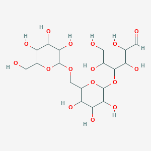 molecular formula C18H32O16 B1228981 2,3,5,6-Tetrahydroxy-4-[3,4,5-trihydroxy-6-[[3,4,5-trihydroxy-6-(hydroxymethyl)oxan-2-yl]oxymethyl]oxan-2-yl]oxyhexanal CAS No. 25193-53-7