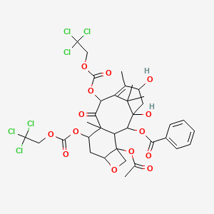 molecular formula C35H38Cl6O14 B12289842 Carbonic acid,(2aR,4S,4aS,6R,9S,11S,12S,12aR,12bS)-12b-(acetyloxy)-12-(benzoyloxy)-2a,3,4,4a,5,6,9,10,11,12,12a,12b-dodecahydro-9,11-dihydroxy-4a,8,13,13-tetramethyl-5-oxo-7,11-methano-1H-cyclodeca[3,4]benz[1,2-b]oxete-4,6-diyl bis(2,2,2-trichloroethyl) ester 