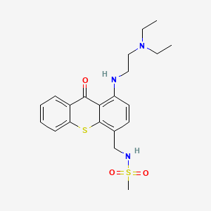 molecular formula C21H27N3O3S2 B1228999 N-(((1-(2-(Diethylamino)ethyl)amino)-9-oxo-9H-thioxanthen-4-yl)methyl)methanesulfonamide CAS No. 146537-07-7