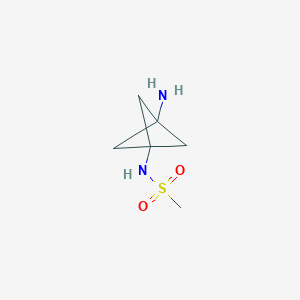 molecular formula C6H12N2O2S B12290022 N-{3-aminobicyclo[1.1.1]pentan-1-yl}methanesulfonamide 