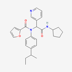 molecular formula C27H31N3O3 B1229007 N-(4-butan-2-ylphenyl)-N-[2-(cyclopentylamino)-2-oxo-1-pyridin-3-ylethyl]furan-2-carboxamide 