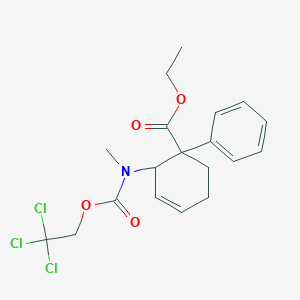 molecular formula C19H22Cl3NO4 B12290077 Ethyl 2-[methyl(2,2,2-trichloroethoxycarbonyl)amino]-1-phenylcyclohex-3-ene-1-carboxylate 