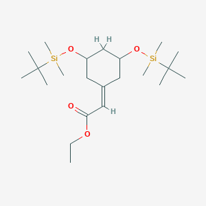molecular formula C22H44O4Si2 B12290124 Ethyl 2-[3,5-bis[[tert-butyl(dimethyl)silyl]oxy]cyclohexylidene]acetate 