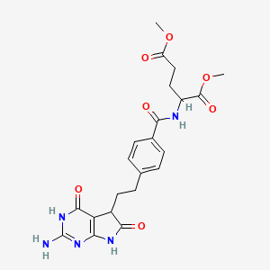molecular formula C22H25N5O7 B12290242 dimethyl 2-[[4-[2-(2-amino-4,6-dioxo-5,7-dihydro-3H-pyrrolo[2,3-d]pyrimidin-5-yl)ethyl]benzoyl]amino]pentanedioate 