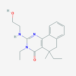 molecular formula C19H25N3O2 B1229025 3,5-diethyl-2-(2-hydroxyethylamino)-5-methyl-6H-benzo[h]quinazolin-4-one 