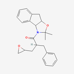 molecular formula C24H27NO3 B12290263 N-[N,O-Isopropylidene-(2R)-hydroxy indan-(1S)-YL]-(2R)-benzyl-(4S,5)-epoxy pentanamide 
