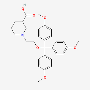 molecular formula C30H35NO6 B1229028 1-(2-(Tris(4-methoxyphenyl)methoxy)ethyl)piperidine-3-carboxylic acid 
