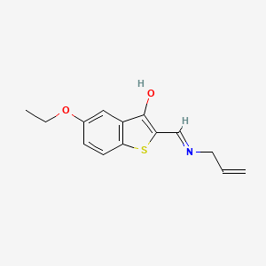 molecular formula C14H15NO2S B1229029 5-Ethoxy-2-[(prop-2-enylamino)methylidene]-1-benzothiophen-3-one 