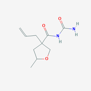 molecular formula C10H16N2O3 B1229035 4,5-Dihydro-N-(aminocarbonyl)-5-methyl-3-(2-propenyl)-3(2H)-furancarboxamide 