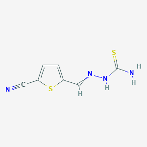 molecular formula C7H6N4S2 B1229036 [(5-Cyanothiophen-2-yl)methylideneamino]thiourea 