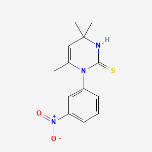 molecular formula C13H15N3O2S B1229037 1-(3-Nitrophenyl)-4,4,6-trimethyl-1H,4H-pyrimidine-2-thiol CAS No. 37489-52-4