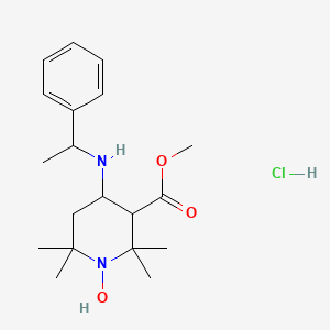 molecular formula C19H31ClN2O3 B12290472 Methyl 1-hydroxy-2,2,6,6-tetramethyl-4-(1-phenylethylamino)piperidine-3-carboxylate;hydrochloride 