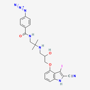 1-(4-Azidobenzoyl)-3,3-dimethyl-6-hydroxy-7-(2-cyano-3-iodoindol-4-yloxy)-1,4-diazaheptane
