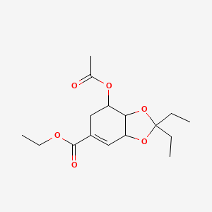 molecular formula C16H24O6 B12290645 3,4-O-(Diethylmethylidene)ShikimicAcidEthylEsterAcetate 