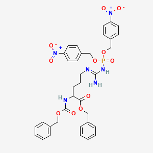 molecular formula C35H37N6O11P B12290713 Benzyl 5-[[amino-[bis[(4-nitrophenyl)methoxy]phosphorylamino]methylidene]amino]-2-(phenylmethoxycarbonylamino)pentanoate 