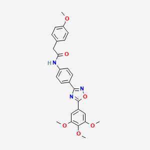 2-(4-methoxyphenyl)-N-[4-[5-(3,4,5-trimethoxyphenyl)-1,2,4-oxadiazol-3-yl]phenyl]acetamide