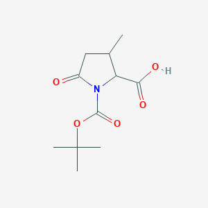 molecular formula C11H17NO5 B12290740 3-Methyl-1-[(2-methylpropan-2-yl)oxycarbonyl]-5-oxopyrrolidine-2-carboxylic acid 