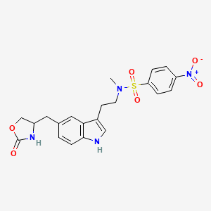 molecular formula C21H22N4O6S B12290793 N-methyl-4-nitro-N-[2-[5-[(2-oxo-1,3-oxazolidin-4-yl)methyl]-1H-indol-3-yl]ethyl]benzenesulfonamide 
