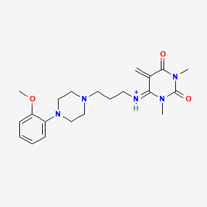 molecular formula C21H30N5O3+ B12290800 2,4(1H,3H)-Pyrimidinedione,6-[[3-[4-(2-methoxyphenyl)-1-piperazinyl]propyl]amino]-1,3,5-trimethyl- 