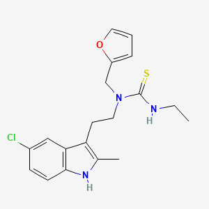 molecular formula C19H22ClN3OS B1229082 1-[2-(5-chloro-2-methyl-1H-indol-3-yl)ethyl]-3-ethyl-1-(2-furanylmethyl)thiourea 