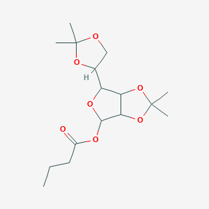 molecular formula C16H26O7 B12290868 [6-(2,2-Dimethyl-1,3-dioxolan-4-yl)-2,2-dimethyl-3a,4,6,6a-tetrahydrofuro[3,4-d][1,3]dioxol-4-yl] butanoate 