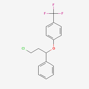 molecular formula C16H14ClF3O B12290872 1-(3-Chloro-1-phenylpropoxy)-4-(trifluoromethyl)benzene 