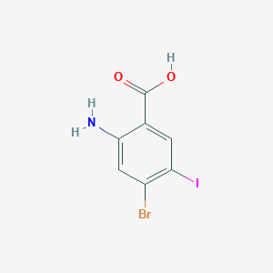 molecular formula C7H5BrINO2 B12290906 2-Amino-4-bromo-5-iodo-benzoic acid 
