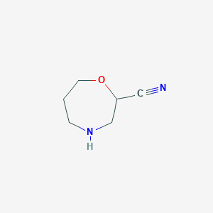 molecular formula C6H10N2O B12290922 1,4-Oxazepane-2-carbonitrile 