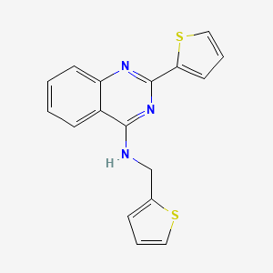 molecular formula C17H13N3S2 B1229094 2-thiophen-2-yl-N-(thiophen-2-ylmethyl)-4-quinazolinamine 