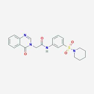 molecular formula C21H22N4O4S B1229095 2-(4-oxo-3-quinazolinyl)-N-[3-(1-piperidinylsulfonyl)phenyl]acetamide 