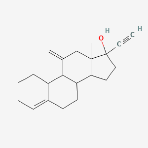 molecular formula C21H28O B12290955 17-Ethynyl-13-methyl-11-methylidene-1,2,3,6,7,8,9,10,12,14,15,16-dodecahydrocyclopenta[a]phenanthren-17-ol 