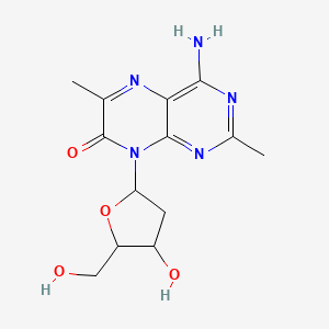 molecular formula C13H17N5O4 B12290960 4-Amino-8-[4-hydroxy-5-(hydroxymethyl)oxolan-2-yl]-2,6-dimethylpteridin-7-one 