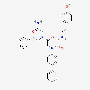 molecular formula C34H36N4O4 B12290966 Glycinamide, N-[2-(4-hydroxyphenyl)ethyl]glycyl-N-[1,1'-biphenyl]-4-ylglycyl-N2-(2-phenylethyl)-(9CI) 