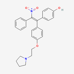 molecular formula C26H26N2O4 B1229100 4-[(E)-2-nitro-2-phenyl-1-[4-(2-pyrrolidin-1-ylethoxy)phenyl]ethenyl]phenol CAS No. 76313-96-7