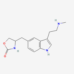 molecular formula C15H19N3O2 B12291016 4-[[3-[2-(methylamino)ethyl]-1H-indol-5-yl]methyl]-1,3-oxazolidin-2-one 