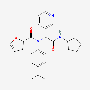 N-[2-(cyclopentylamino)-2-oxo-1-pyridin-3-ylethyl]-N-(4-propan-2-ylphenyl)furan-2-carboxamide