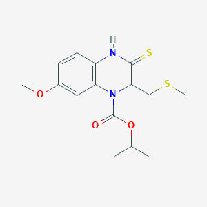 molecular formula C15H20N2O3S2 B12291202 propan-2-yl 7-methoxy-2-(methylsulfanylmethyl)-3-sulfanylidene-2,4-dihydroquinoxaline-1-carboxylate 