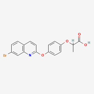 molecular formula C18H14BrNO4 B12291289 2-[4-(7-Bromoquinolin-2-yl)oxyphenoxy]propanoic acid 