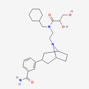 molecular formula C26H39N3O4 B12291292 3-[8-[2-[Cyclohexylmethyl(2,3-dihydroxypropanoyl)amino]ethyl]-8-azabicyclo[3.2.1]octan-3-yl]benzamide 