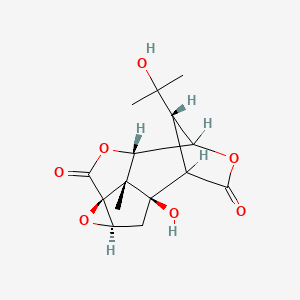 (1R,3R,5S,8S,13R,14S)-1-hydroxy-14-(2-hydroxypropan-2-yl)-13-methyl-4,7,10-trioxapentacyclo[6.4.1.19,12.03,5.05,13]tetradecane-6,11-dione